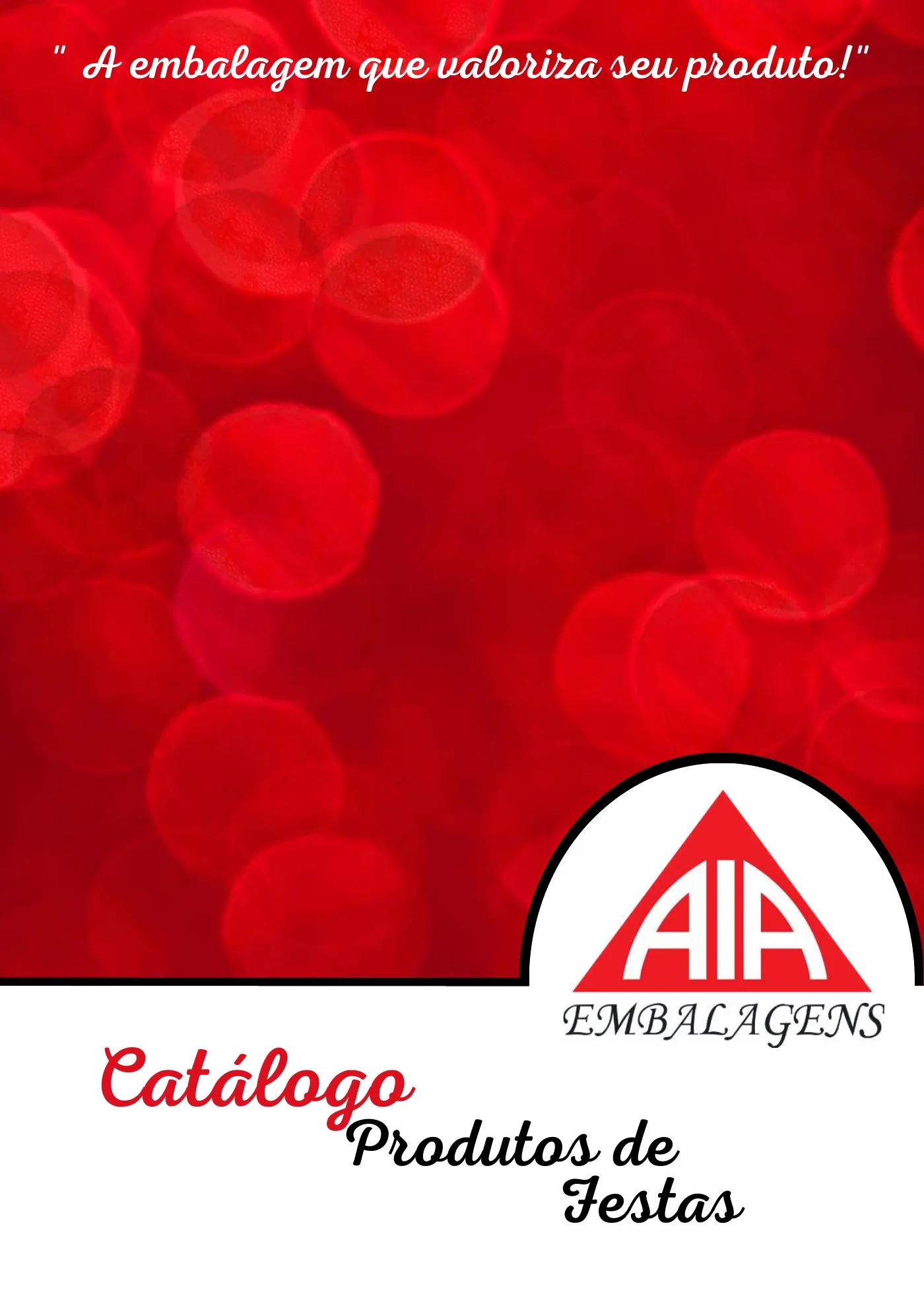 Capa do catálogo Festas da AIA Embalagens