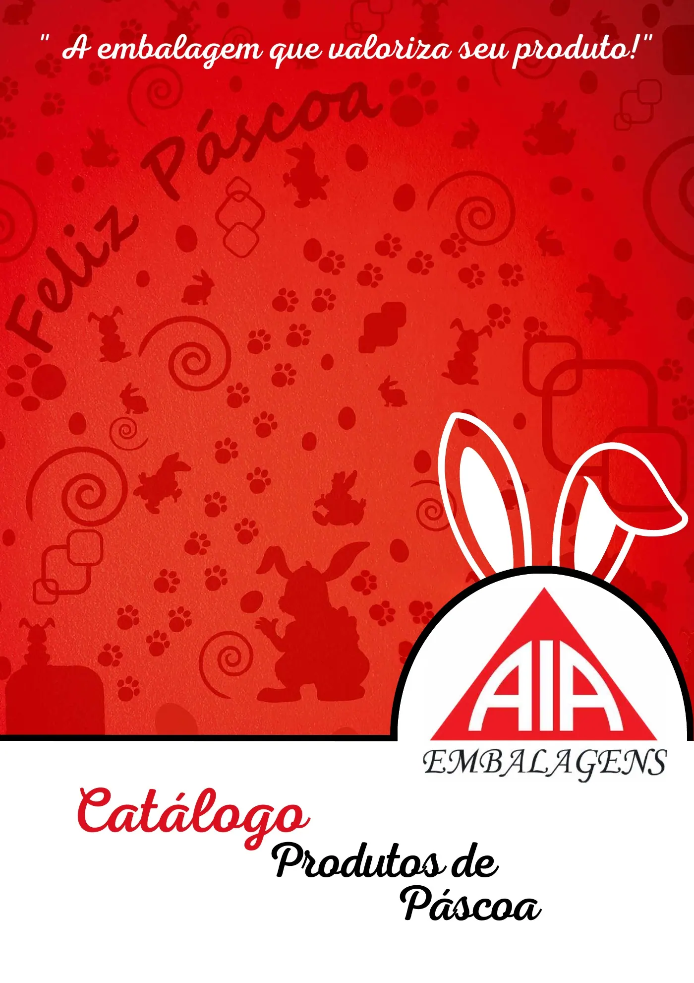 Capa do catálogo Páscoa da AIA Embalagens